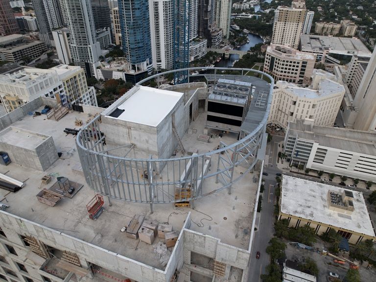 Hanover Riverwalk Fort Lauderdale Florida zoomed out ariel view curved components